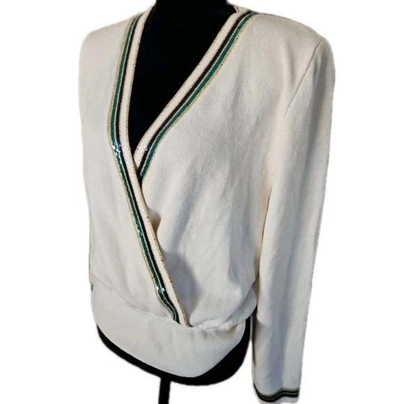 St. John Evening Vintage Womens Knit Wrap Sweater With Sparkle Accents 12 - Picture 4 of 15
